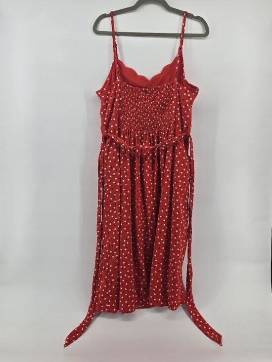 41 Hawthorn Spaghetti Strap Midi Sundress - XL Red Polka Dot - Picture 2 of 6